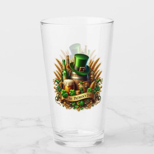 St Patrick's Day Bierelementen Glas (Voorkant)