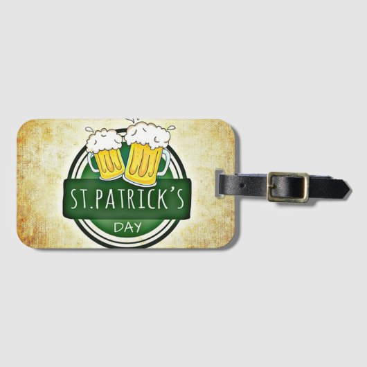 St. Patrick's Day Bieren Bagagelabel (Voorkant (horizontaal))