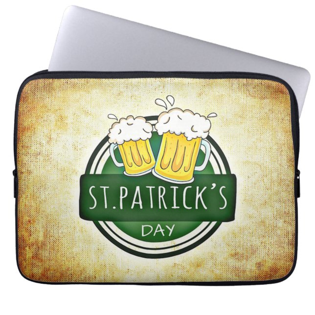 St. Patrick's Day Bieren Laptop Sleeve (Voorkant)