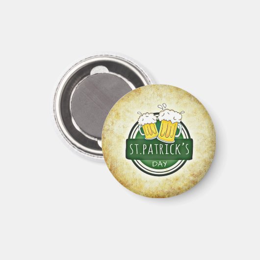 St. Patrick's Day Bieren Magneet (Voorkant / Achterkant)