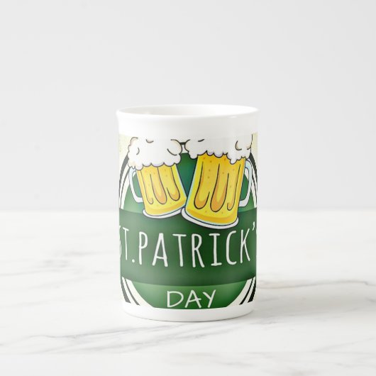 St. Patrick's Day Bieren Porselein Kop (Voorkant)