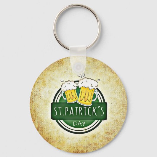 St. Patrick's Day Bieren Sleutelhanger (Voorkant)