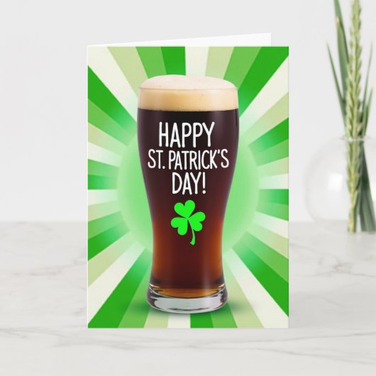 St. Patrick's Day Bierkaart Kaart (Voorkant)