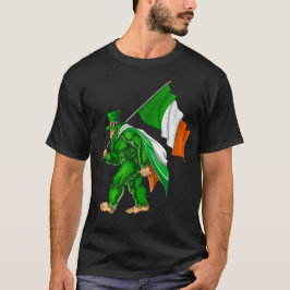 St. Patrick's Day Bigfoot Ierland Vlag T-shirt