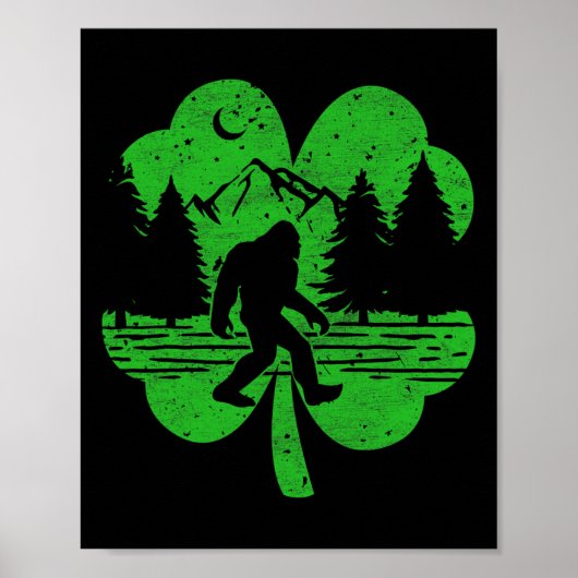 St Patricks Day Bigfoot Ierse Sasquatch Saint Padd Poster (Voorkant)