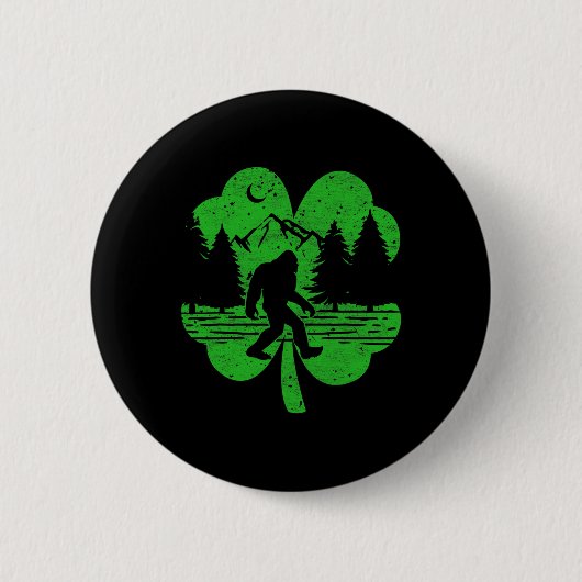 St Patricks Day Bigfoot Ierse Sasquatch Saint Padd Ronde Button 5,7 Cm (Voorkant)
