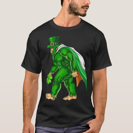  St Patricks Day Bigfoot Sasquatch Iers T-shirt (Voorkant)