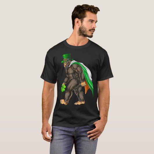  St Patricks Day Bigfoot Sasquatch Iers T-shirt (Voorkant volledig)