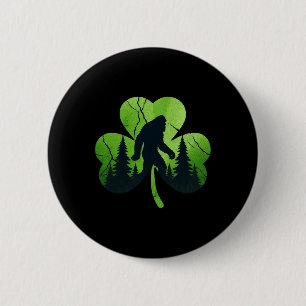 St Patricks Day Bigfoot Sasquatch Ierse Shamrock M Ronde Button 5,7 Cm