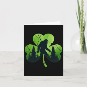 St Patrick's Day Bigfoot Sasquatch Irish Shamrock  Kaart