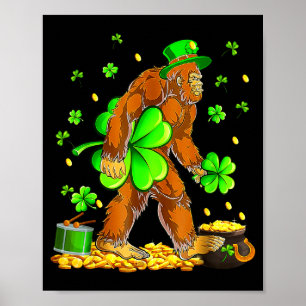 St. Patrick's Day bigfoot sasquatch klavertje mann Poster