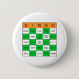 St Patricks Day Bingo Ronde Button 5,7 Cm