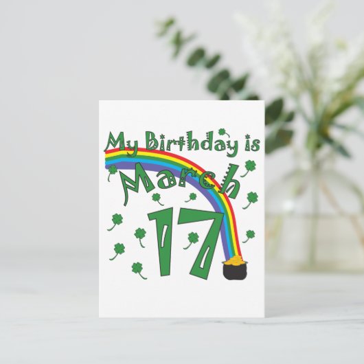 St. Patrick's Day Birthday Briefkaart (Staand voorkant)