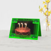 ST Patrick's Day  Birthday Cake Card Kaart (Gele Bloem)