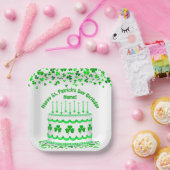 St Patrick's Day Birthday Cake Custom Candles Papieren Bordje (Feest)