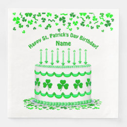 St Patrick's Day Birthday Cake Custom Candles Servet