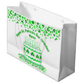 St Patrick's Day Birthday Cake Customizable Candle Groot Cadeauzakje (Voorkant Gekanteld)