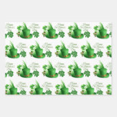 St. Patrick's Day Birthday Eigen naam & leeftijd 3 Inpakpapier Vel (Voorkant)