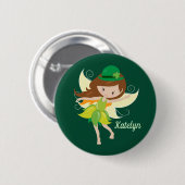 St. Patrick's Day Birthday Girl Fairy Cute Custom Ronde Button 5,7 Cm (Voorkant /achterkant)