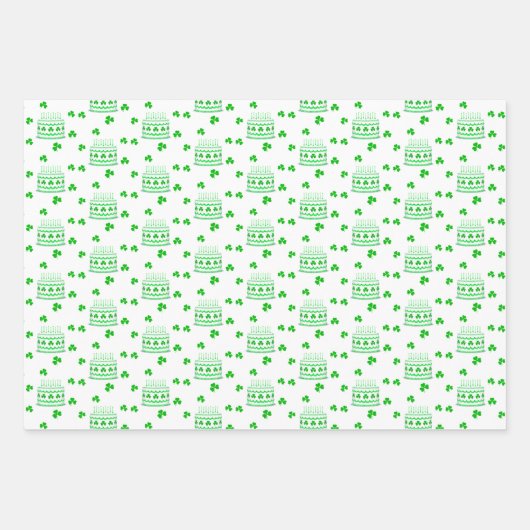 St Patrick's Day Birthday Inpakpapier Vel (Voorkant)