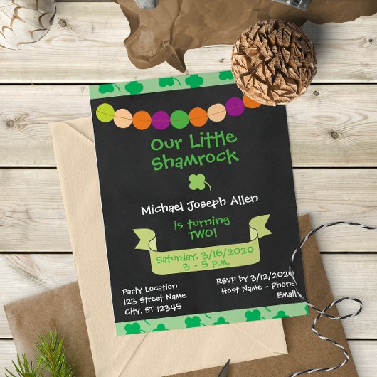 St Patrick's Day Birthday Invitation Kaart