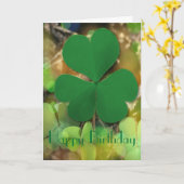 St Patrick's Day Birthday Kaart (Gele Bloem)