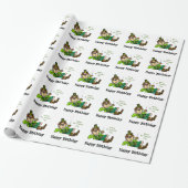 St. Patrick's Day Birthday Leprechaun Gift Wrap Cadeaupapier (Uitgerold)