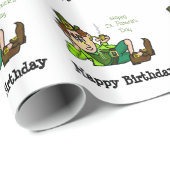 St. Patrick's Day Birthday Leprechaun Gift Wrap Cadeaupapier (Rol Hoek)