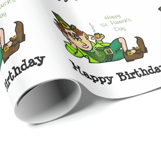 St. Patrick's Day Birthday Leprechaun Gift Wrap Cadeaupapier (Rol Hoek)