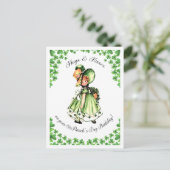 St. Patrick's Day Birthday Little Irish Girl Briefkaart (Staand voorkant)