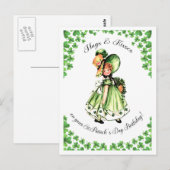 St. Patrick's Day Birthday Little Irish Girl Briefkaart (Voorkant / Achterkant)