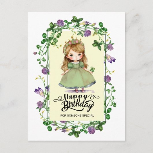 St. Patrick's Day Birthday Little Irish Princess Briefkaart (Voorkant)