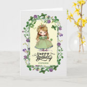 St. Patrick's Day Birthday. Little Irish Princess Kaart (Gele Bloem)
