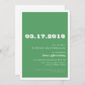 St Patricks Day Birthday Party 50th Retro Green Kaart (Voorkant / Achterkant)