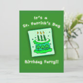 St Patricks Day Birthday Party Custom Invitations Kaart (Staand voorkant)