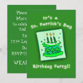 St Patricks Day Birthday Party Custom Invitations Kaart (Voorkant / Achterkant)