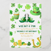 St. Patrick's Day Birthday Party Invitation Folie Uitnodiging (Voorkant)