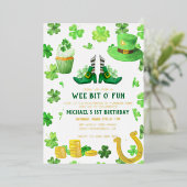 St. Patrick's Day Birthday Party Invitation Folie Uitnodiging (Staand Voorkant)