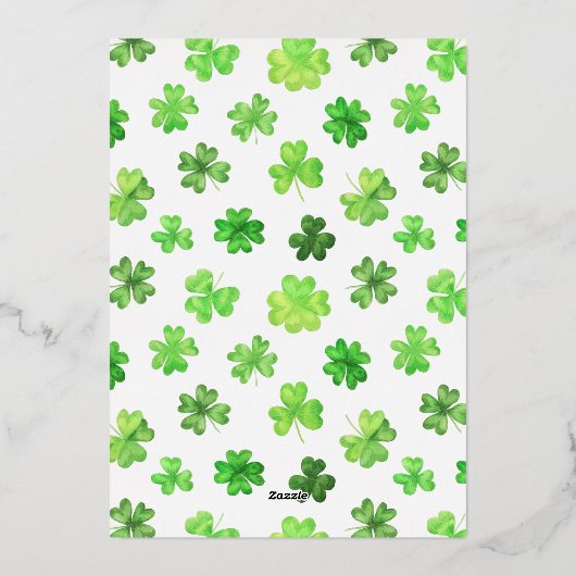 St. Patrick's Day Birthday Party Invitation Folie Uitnodiging (Achterkant)