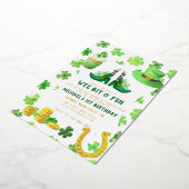 St. Patrick's Day Birthday Party Invitation Folie Uitnodiging (Gedraaid)