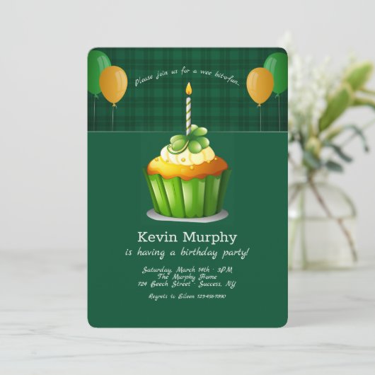St. Patrick's Day Birthday Party Invitation Kaart (Staand voorkant)
