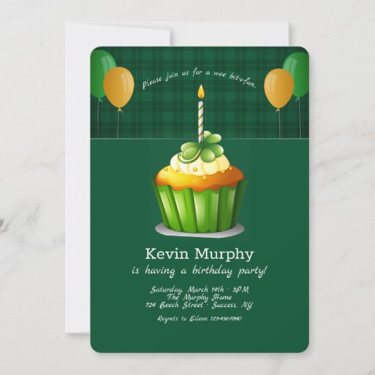 St. Patrick's Day Birthday Party Invitation Kaart (Voorkant)