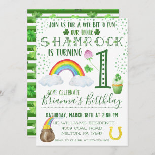 St. Patrick's Day Birthday Party Invitation Kaart