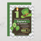 St. Patrick's Day Birthday Party Invitation Kaart (Voorkant / Achterkant)
