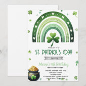 St. Patrick's Day Birthday party invitation Kaart (Voorkant / Achterkant)