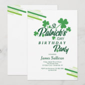 St. Patrick's Day Birthday Party Invitation Kaart (Voorkant / Achterkant)