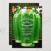 St. Patricks Day Birthday Party Invitations Kaart (Voorkant / Achterkant)