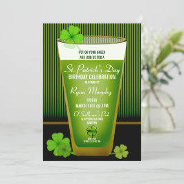 St. Patricks Day Birthday Party Invitations Kaart