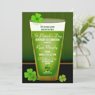 St. Patricks Day Birthday Party Invitations Kaart