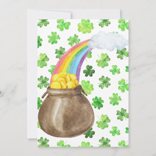 St. Patrick's Day Birthday Party Kaart (Achterkant)
